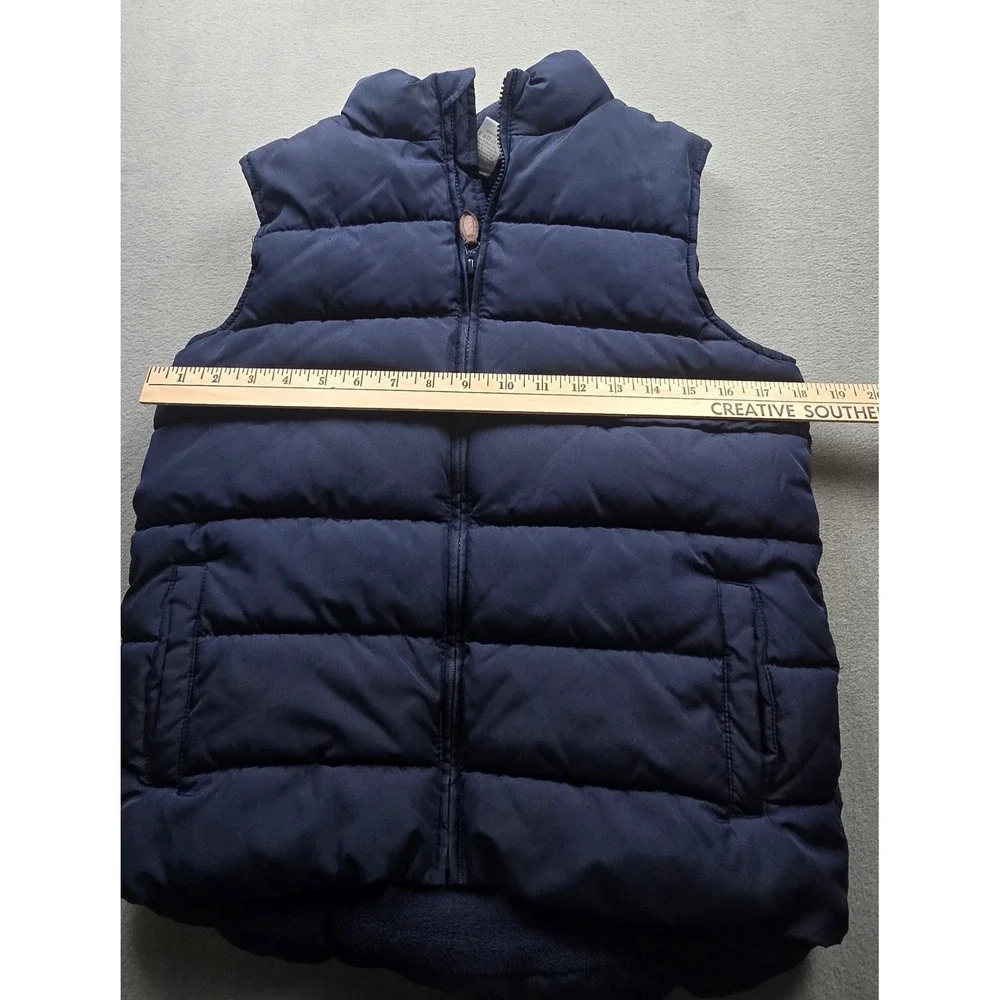 Gymboree Boys Navy Blue Puffer Vest Fleece Lined Mock Neck‎ Size 12 3030570